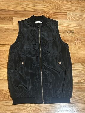Sans Souci Black Sleeveless Bomber Vest